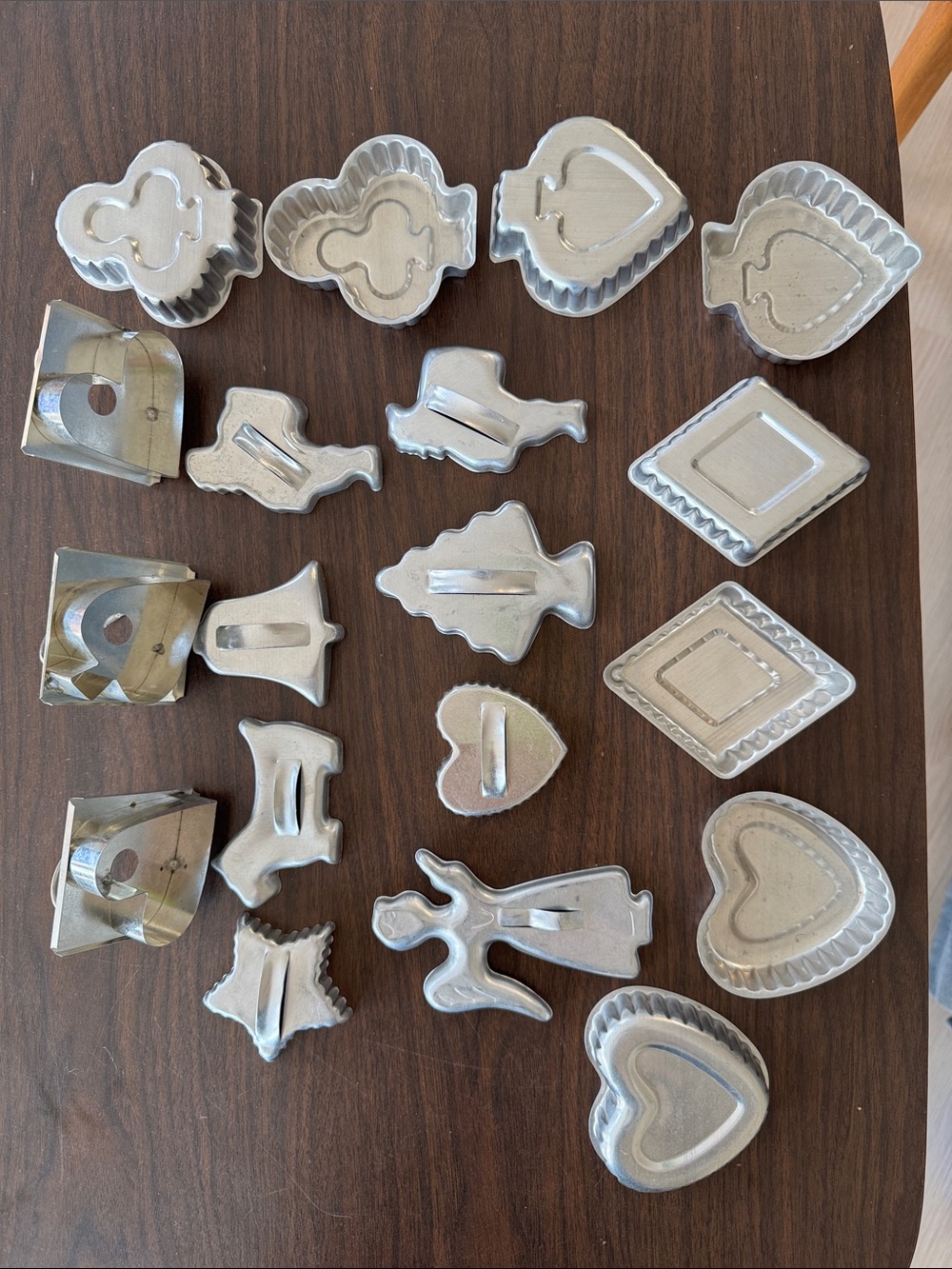 Vintage Aluminum Cookie Cutters Lot of 18 - M/C Retro Holiday & Card Suits